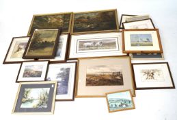 A collection of prints, pictures and paintings. Mostly depicting landscapes, all framed and glazed.