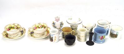 An assortment of 19th century pottery and porcelain.