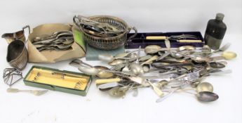 An assortment of silver plate and metalware.