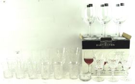 An assortment of drinking glasses.