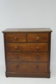 A Victorian mahogany chest of drawers.