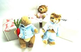 Three Beatrix Potter Steiff bears.