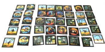 A collection of early 20th century magic lantern slides.