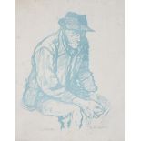 Paul Hogarth (mid-20th Century School), The Stone Mason, lithograph.