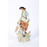 A 20th century Dresden figure of a shepherd.