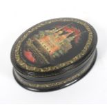 A 20th century Russian lacquer oval box.