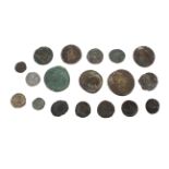 Eighteen Roman coins including Denarius.