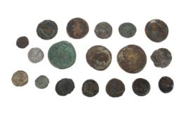 Eighteen Roman coins including Denarius.