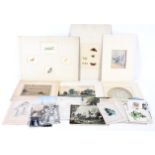 A good collection of 19th century and later Christmas cards, etchings, watercolours and prints.