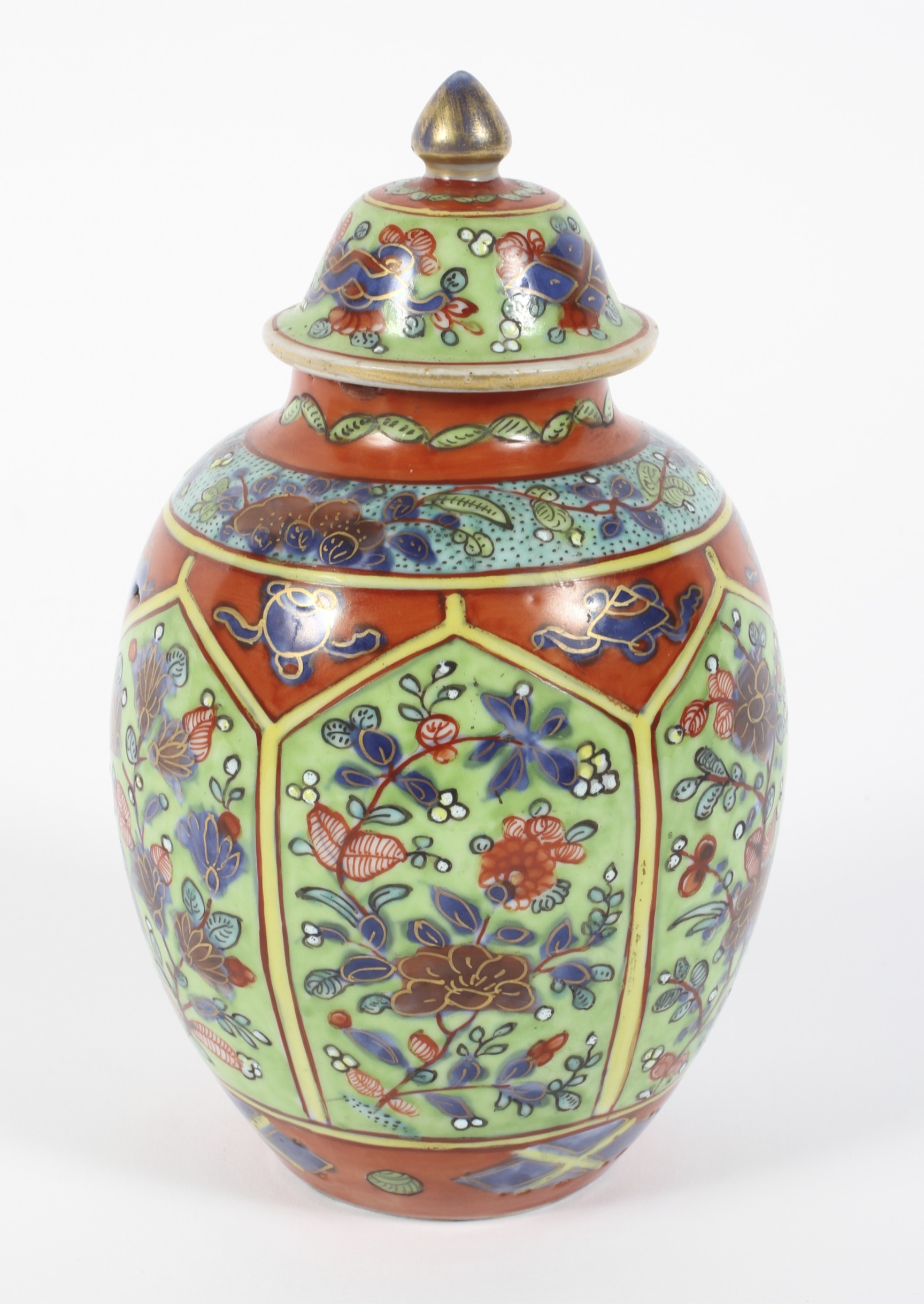 A Qing Dynasty porcelain oviform vase and cover.