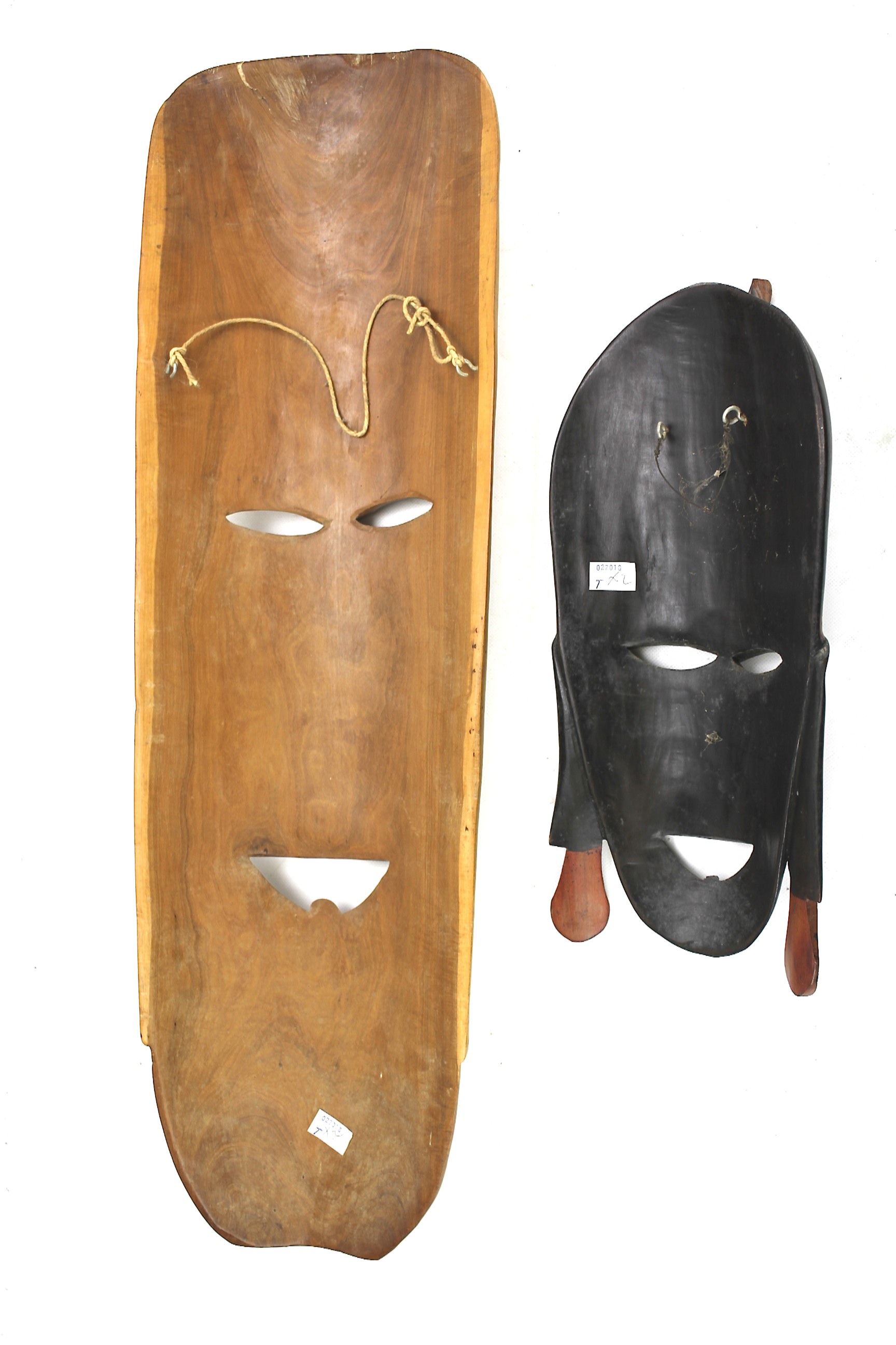 Two mid-century Solomon Island carved wooden masks. - Image 2 of 2