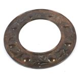 A Keswick School of Industrial Arts, Arts and Crafts copper circular mirror.