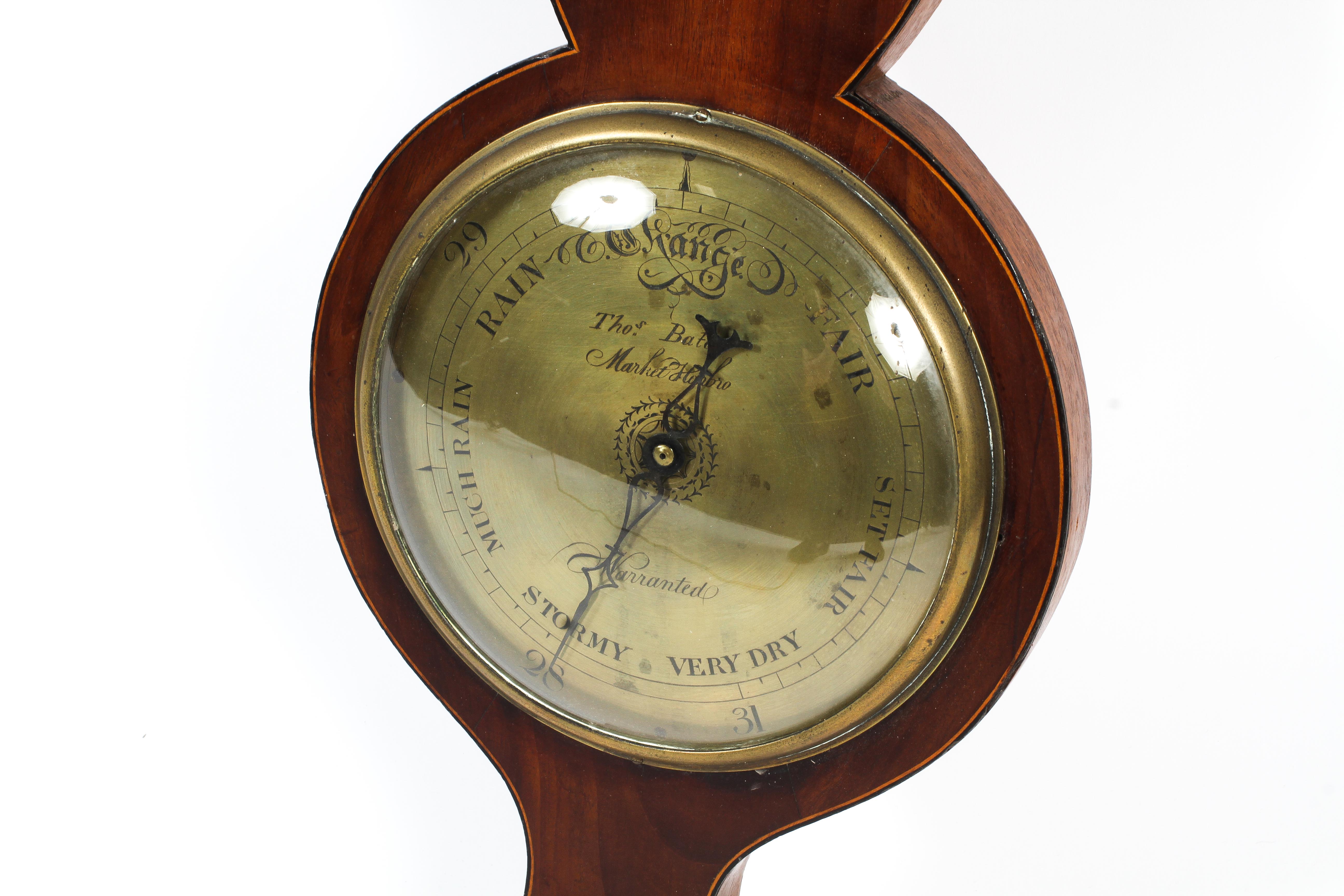 A 19th Thomas Bates, Market Harborough wheel shaped wall barometer. - Image 2 of 2
