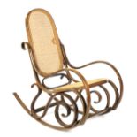 A 20th century Thonet style bentwood rocking chair.