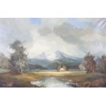 Oil on canvas, Bavarian Alps around Berchtesgaden,