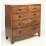 A Georgian mahogany chest of drawers.