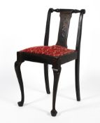 A Chinese ebonised child's chair.