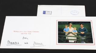An HRH Charles Prince of Wales and Diana Princess of Wales signed 1988 Christmas Card.