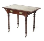 An Edwardian mahogany single drawer side table/desk.