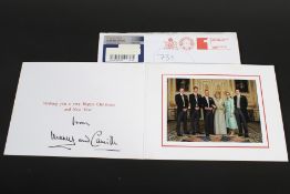 A HRH Charles Prince of Wales and Camilla Duchess of Cornwall signed 2005 Christmas Card.