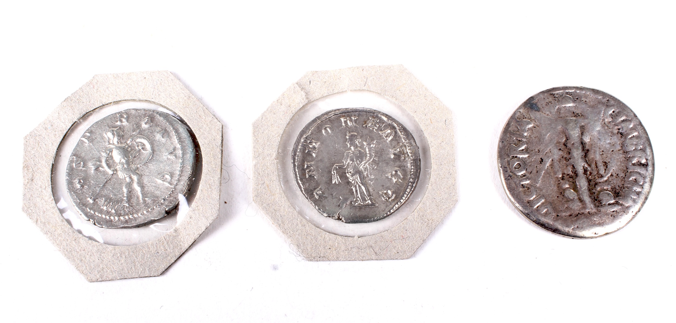 Three Roman silver coins. - Image 2 of 2