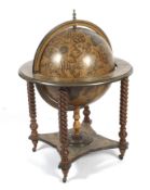 A vintage globe drinks cabinet.