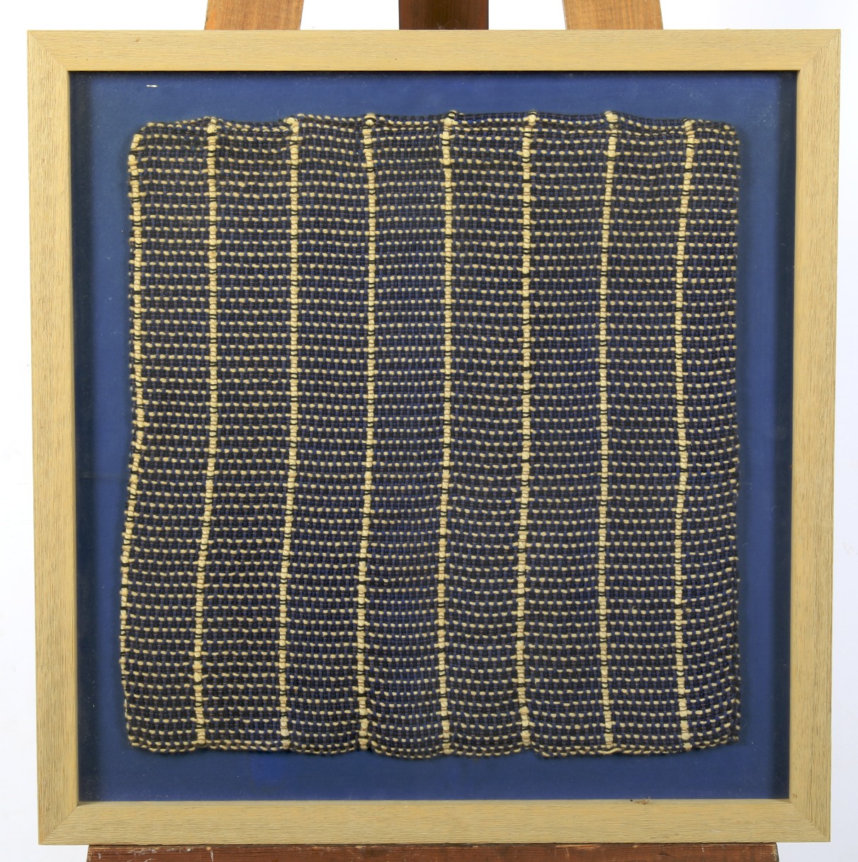 Melva Cox (20th/21st Century), woven wool panel, 1970s. Framed. 58.5cm x 57.2cm overall inc.