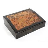 A Japanese Meiji late 19th century lacquer writing slope.