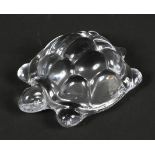 A Daum glass model of a turtle. Etched marks to footrim, naturalistically modelled, 9.