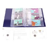 Album of 29 Olympic 50p coins, London 2012, and a 2107 Peter Rabbit coin cover.