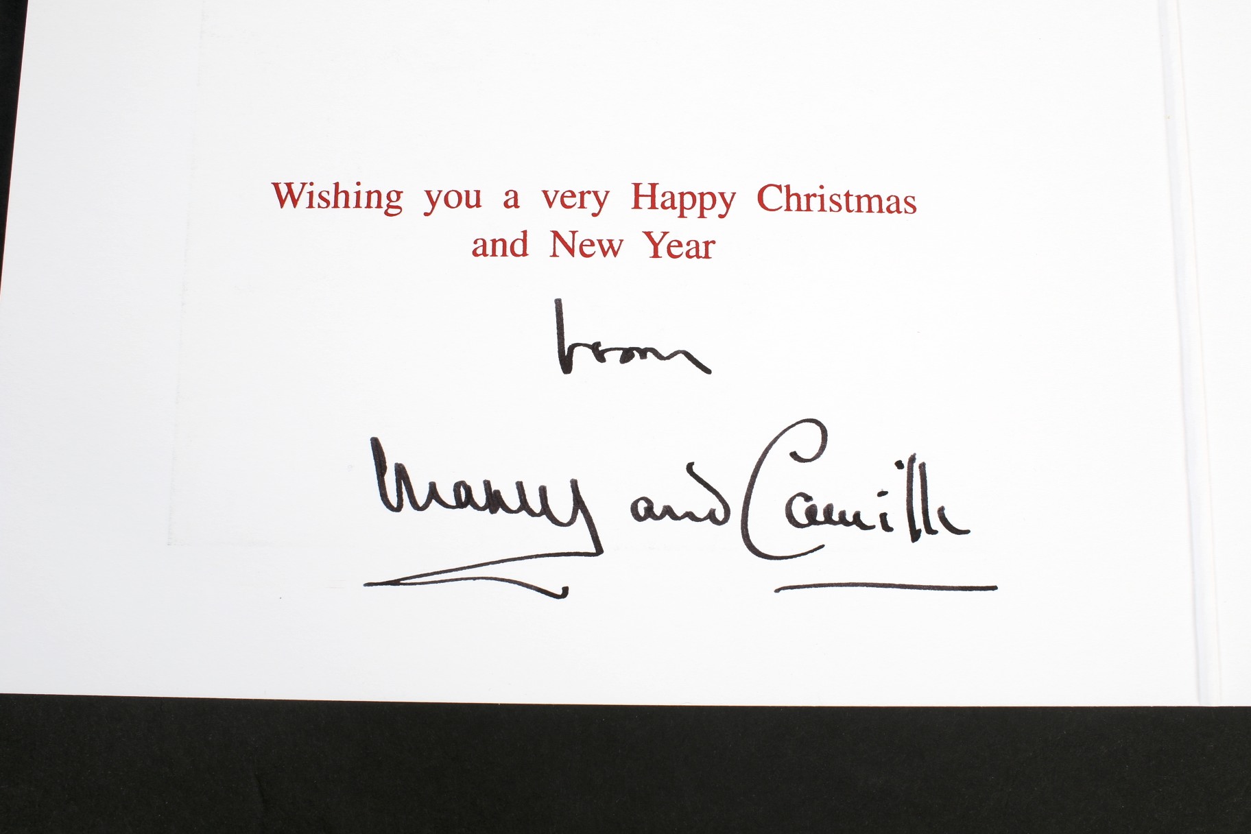 A HRH Charles Prince of Wales and Camilla Duchess of Cornwall signed 2017 Christmas Card. - Image 2 of 2