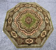 A Prado Orient Keshan Super wool rug of octagonal form.