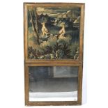 A 19th century giltwood and tapestry mounted mirror frame.