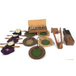 An assortment of ecclesiastical worship sundries.