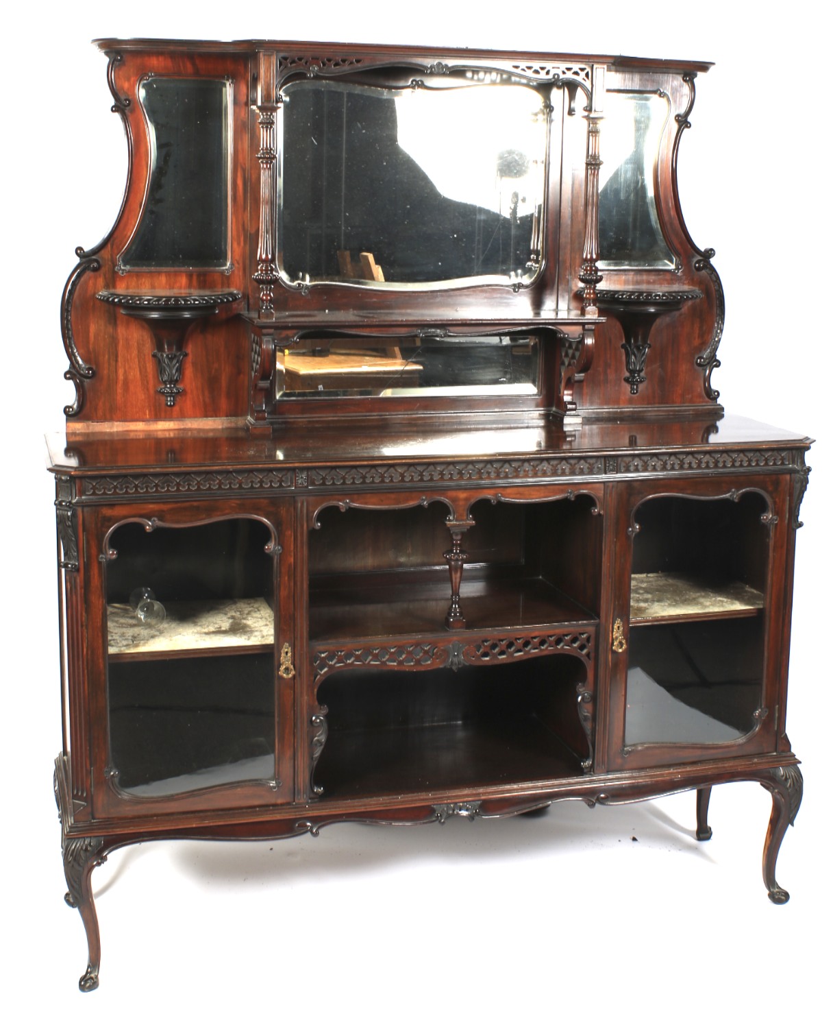 A Late Victorian mahogany mirror back chiffonier.