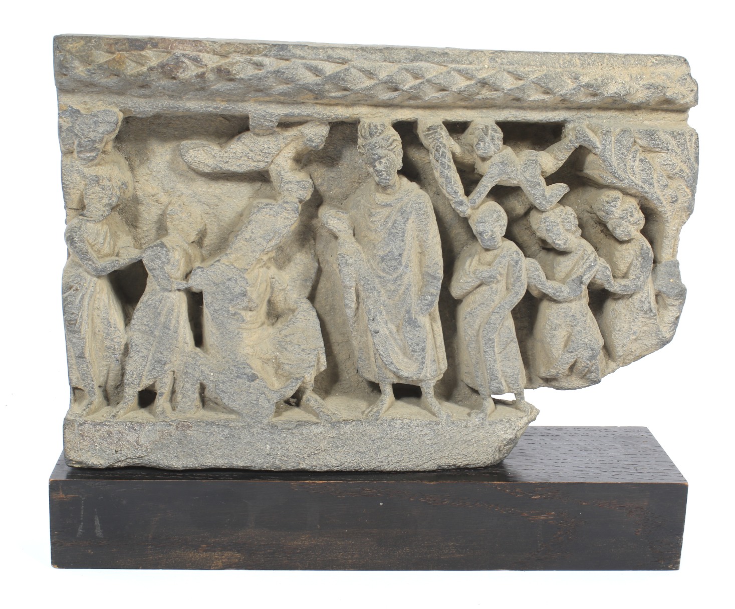 A Gandharan schist wall frieze, possibly 2nd century.