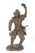 A 20th century Japanese Meiji-style figure of a ceremonial warrior.