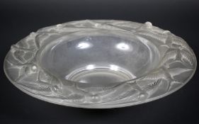An early 20th century press-moulded Hirondelle bowl, probably by Sabino.