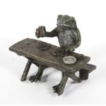 A Viennese cold painted bronze model of a frog by Franz Bergman, early 20th century.