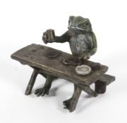 A Viennese cold painted bronze model of a frog by Franz Bergman, early 20th century.
