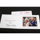 A HRH Charles Prince of Wales and Camilla Duchess of Cornwall signed 2014 Christmas Card.