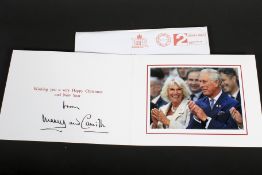 A HRH Charles Prince of Wales and Camilla Duchess of Cornwall signed 2014 Christmas Card.