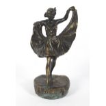 A Viennese bronze Bergman-style figure of a flapper, early 20th century.