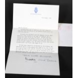 A typed and signed letter from HRH The Prince of Wales and Diana Princess of Wales.