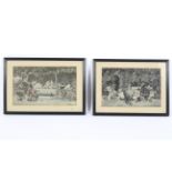 Two French jacquard silk tapestry pictures.