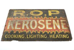 An R.O.P. Kerosene cooking, lighting & heating enamel sign. 60.