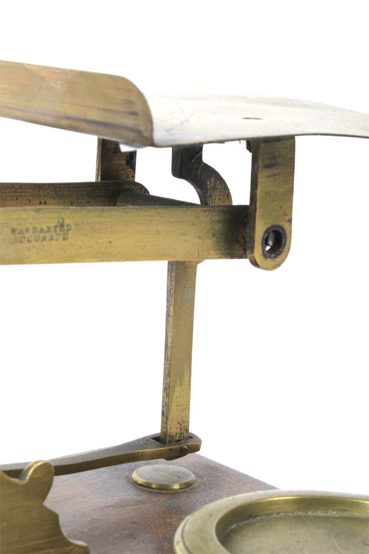 A Victorian set of brass postal scales on mahogany base. - Image 2 of 2