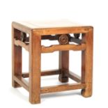 A Chinese hardwood square section stool.