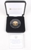 A 2017 22ct gold proof £1 coin, 8g, in box.