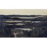 John Ridgewell (1937-2004), oil on board, Marsh Landscape Signed lower right.